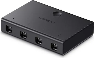Image de Ugreen Swtich Box adaptateur HUB commutateur 4 x USB 2.0 Gen ordinateur imprimante scanner noir