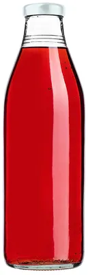 Produktbild von KADAX Saftflaschen 1L, 1 Stück, Weiß, Glasflaschen mit Schraubverschluss fi43mm, leere Flaschen zum Einkochen, Einmachflaschen zum Befüllen von Saft & Sirup