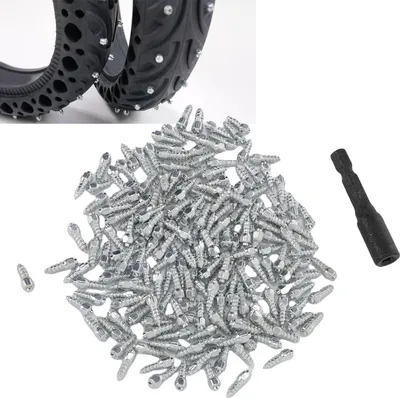 Zdjęcie produktu dla 200 SZTUK 12mm Stalowe kolce do opon antypoślizgowe i przeciwoblodzeniowe z narzędziem montażowym do motocykli Dirt Bike