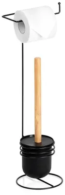Obrázek produktu pro Držák toaletního papíru s držákem na toaletní kartáč - 53 cm - Černá barva