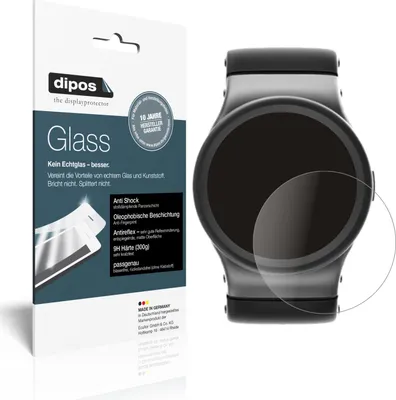 Produktbild von 2x Schutzfolie für 53 mm Durchmesser Uhr matt - Anti-Shock 9H Folie dipos Glass Kunststoffglas
