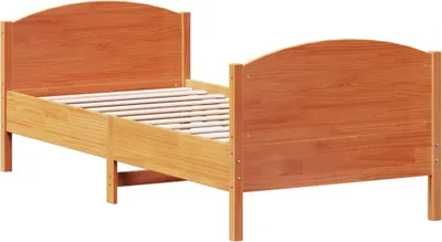 Produktbild von vidaXL Massivholzbett ohne Matratze Wachsbraun 75x190 cm Kiefernholz