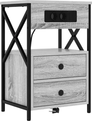 Immagine prodotto di vidaXL Comodino Grigio Sonoma 40 x 31 x 60 cm Materiale a base di legno