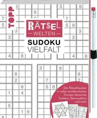 Obrázek produktu pro Rätselwelten - Sudoku Vielfalt | Der Rätselklassiker in vielen wunderschönen Formen: klassische Sudokus, Sternsudokus und mehr