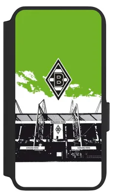 Produktbild von NIVOCASE Klapphülle für Samsung Galaxy S22  Handyhülle aus Kunst Leder NIVOflip schwarz Borussia Mönchengladbach Fanartikel Stadion