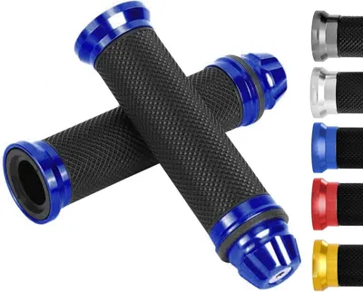 Productafbeelding van Handvatten Motorfiets - CNC Aluminium - Antislip Rubber - Comfortabele Grip - Eenvoudig te Installeren - Verkrijgbaar in 6 Kleuren - Motorhandgrepen