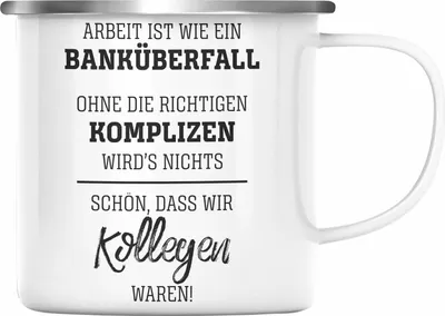 Produktbild von Trendation - Jobwechsel Emaille Tasse Geschenk für Kollegen Kollegin Abschied Abschiedsgeschenk Neuer Job Emaille Emaille Tasse Geschenkidee (Silber)