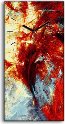 Produktbild von Wanduhr Leinwand Bild Uhr Geräuschlos 30x60 Kunst Abstrakte Malerei Farbtextur - schwarze Hände
