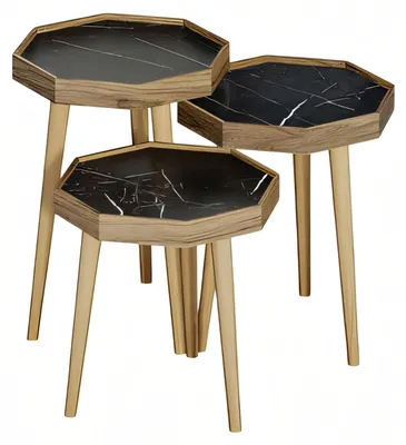 Productafbeelding van Zwarte bijzettafels, modern, stijlvol, compact