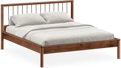 Produktbild von Bett APOANA aus Massivholz 140 x 190 cm, kastanie – Doppelbett inklusive Lattenrost, Kopfteil mit 94 cm Höhe, stabile Mittelstrebe mit 3 Stützfüßen, Einlegetiefe für Lattenrost 10,5 cm