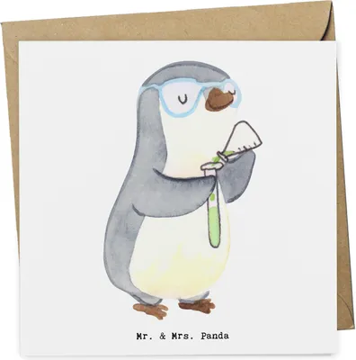 Produktbild von Mr. & Mrs. Panda Klappkarte Chemiker Herz - Weiß - Geschenk, Grußkarte, faltkarte, anlasskarte, Experiement, Forschung, Glückwunschkarte, doppelkarte, Labor, Studium