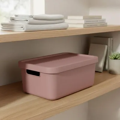 Produktbild von Plastard Boxen 31 L, 3er-Set, stapelbar, BPA-frei, Pink, mit Deckel