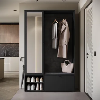 Produktbild von MINIO go for it, Garderobenset "DAFNI 13", Garderobe, 117,3 cm, mit Spiegel, Schwarz Farbe