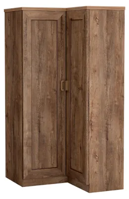 Obrázek produktu pro Skříň LEIKANGER – tmavý dubový Imitace – tyč na oblečení – 110 x 190 x 57 cm