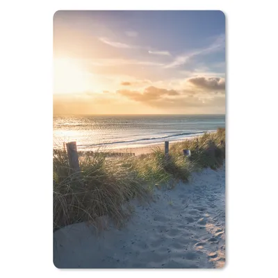Produktbild von MuchoWow® Mauspad Mousepad Sonnenuntergang - Strand - Düne - Gras - Bank 18x27 cm - Mousepads - Maus Mat - Pad - Mausunterlage