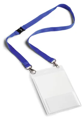 Produktbild von DURABLE Namensschild A6 mit Textilband 10 St., 852507 dunkelblau
