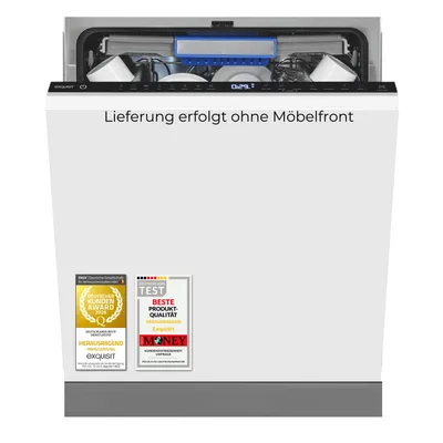 Produktbild von Exquisit Einbau-Geschirrspüler EGSP9616-E-450B schwarz | 16 Maßgedecke | Energieklasse B | 42 dB | 8 Programme | Besteckschublade | Halbe Beladung