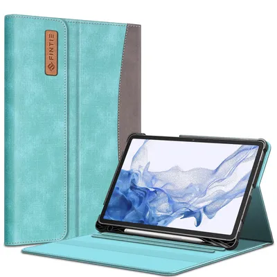Produktbild von Fintie Hülle für Samsung Galaxy Tab S8 11 Zoll 2022 /S7 11 Zoll 2020, Multi-Winkel Betrachtung Folio Schutzhülle mit S Pen Halter Dokumentschlitze Auto Schlaf/Wach, Türkis