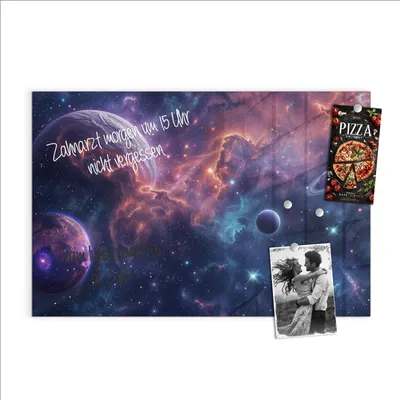 Produktbild von Magnettafel 60x40cm Pinnwand Whiteboard beschreibbar - Kosmisches Universum