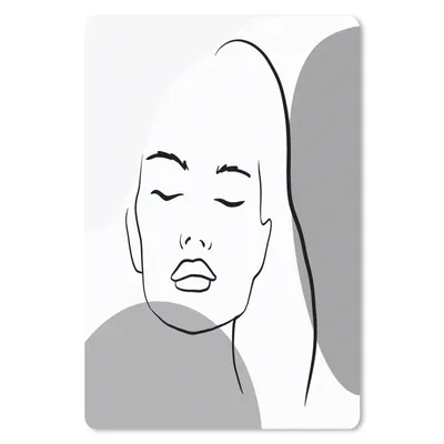 Produktbild von MuchoWow® Mauspad Mousepad Zeichnung - Frau - Schwarz - Weiß 18x27 cm - Mousepads - Maus Mat - Pad - Mausunterlage