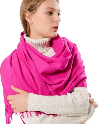 Produktbild von Dicker, weicher Pashmina-Schal aus Kaschmirwolle für Damen – warme, einfarbige Stola