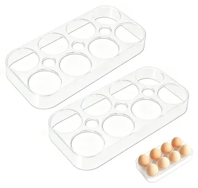 Eierdosen für Kühlschrank, transparent, 2er-Set, je 8 Eier