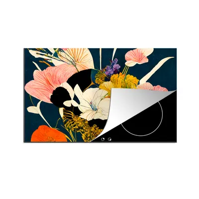 Produktbild von KitchenYeah© Herdabdeckplatte Blumen - Vase - Malerei - Pflanzen , 77x51cm, Küche Deko, Glaskeramikkochfeld Herdabdeckung, Abdeckplatte fùr Kochfeld