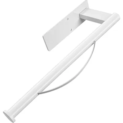 Immagine prodotto di Portarotolo da cucina da montare sotto il mobile, in acciaio inossidabile bianco, con sistema di smorzamento, montaggio tramite adesivo e/o viti