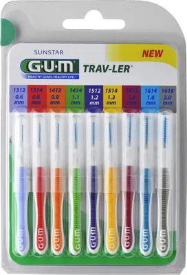 Image de Brosses interdentaires GUM TRAV-LER mélangées - 9 pièces 0,6mm à 2,0mm