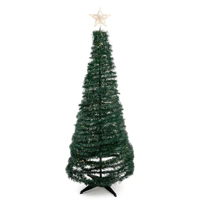 Obrázok produktu pre Pop Up vianočný stromček s LED osvetlením - zelený / 150 cm - s integrovanou 120 LED svetelnou reťazou