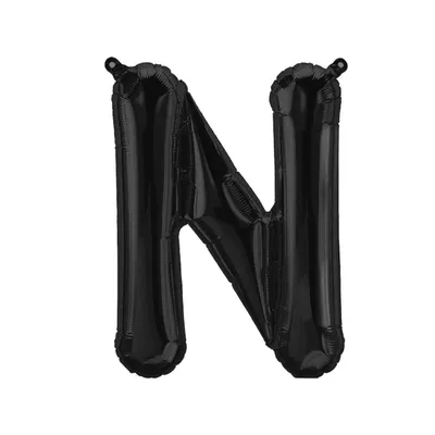 Produktbild von Folienballon Buchstabe N, schwarz, ca. 40 cm, für Luftbefüllung