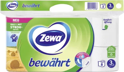 Produktbild von Zewa Toilettenpapier bewährt 3-lagig, 8 Rollen