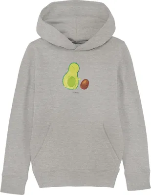 Produktbild von Mr. & Mrs. Panda Kinderpullover Avocado Kern rollt 9-11 Jahre (134/146) - Heather Grey - Geschenk, Geburtstag, Pullover, Kapuzenpulli, Geburt, Sweater, Schwangerschaft