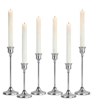 Produktbild von Set von 6 silbernen Kerzenhaltern aus Metall