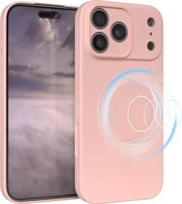 Produktbild von EAZY CASE - Silikonhülle magnetisch für Apple iPhone 17 Pro Max, Hülle Silikon, weich stoßfeste Magnet Handyhülle, Schutzhülle mit Kameraschutz, TPU Bumper in Rosa