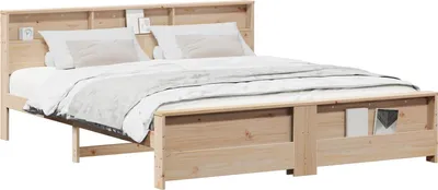 Produktbild von vidaXL Bettrahmen mit Kopfteil Braun 180 x 200 cm Holzwerkstoff