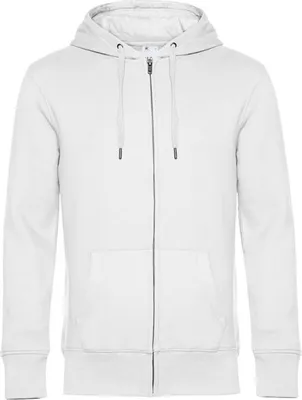 Produktbild von Kapuzenjacke für Herren - B&C KING ZIPPED HOOD - white - Größe 2XL