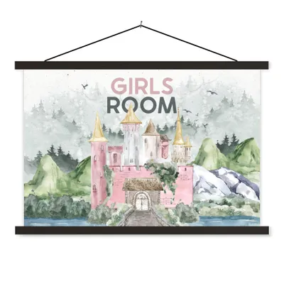 Produktbild von MuchoWow® Textilposter Sprichwörter - Zitate - Mädchen - Mädchenzimmer - Kinder - Baby - Mädchen 90x60 cm mit schwarzem Rahmen - Aufhängungssatz