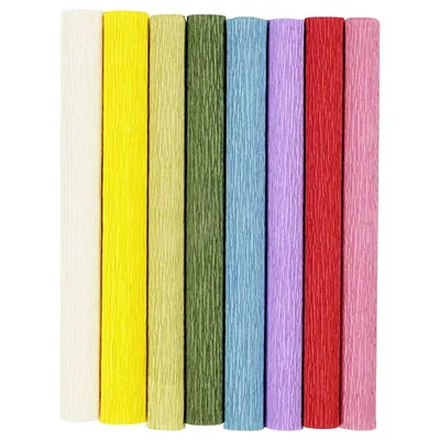 Produktbild von Creativ Company Krepppapier Bastelset Grundfarben 8 Bögen 25x60 cm
