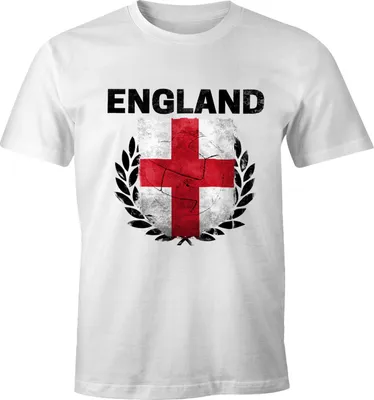 Produktbild von EM WM T-Shirt Herren Fußball England Flagge Vintage Fanshirt Fan Shirt MoonWorks 3XL