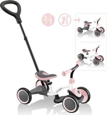Produktbild von LEARNING BIKE 3IN1 weiß-pastellrosa Globber 3in1 Lernrad und Laufrad ab 12 Monaten bis 3 Jahren