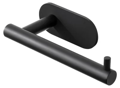 Image de Porte-papier hygiénique, sans perçage, autocollant, noir, en acier inoxydable, pour les toilettes et la salle de bains