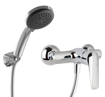 Produktbild von PaulGurkes Duscharmatur Aufputz Set Handbrause Duschkopf Einhandmischer Messing