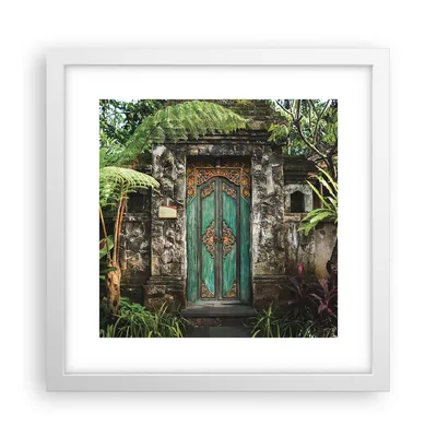 Produktbild von Gerahmtes Poster - Weißer Rahmen - Tor Tür Grün - 30x30 cm - Wand Bild - Wanddeko - Wandbilder - Kunstposter - Wandposter - Bilderrahmen - Bilder - Kunstdruck - Wanddekoration - P2WAC30x30-5078