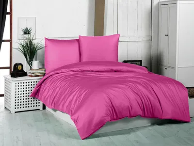 Produktbild von Mako Satin Bettwäsche Baumwolle 28 Farben 135x200 155x220 200x200 200x220, Farbe:Rosa, Größe:200 x 200 cm