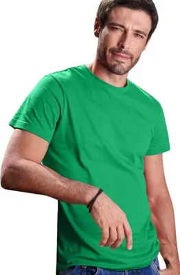 Produktbild von Herren-Baumwoll-T-Shirt, einfarbig, 100% Baumwolle, 160 g/m2, Farbe Grasgrün, Größe XL