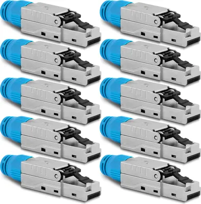 Produktbild von Netzwerkstecker Cat8 CAT8.1 RJ45 Stecker 10 Steckverbinder werkzeuglos geschirmt