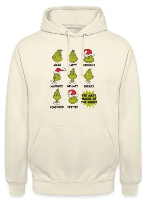 Produktbild von Spreadshirt Der Grinch Moods Of The Grinch Stimmungen Uni Hoodie, S, Vanille-Milchshake