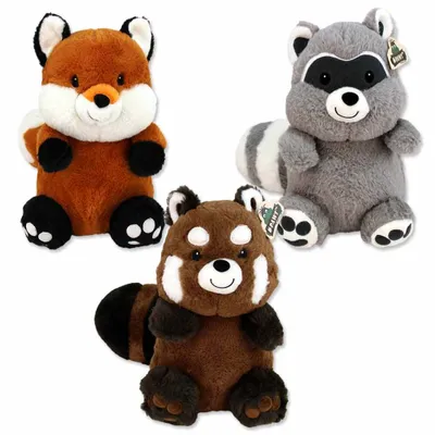 Produktbild von Plüschtier Set Waldtiere, 3er Set mit Panda, Waschbär und Fuchs, ca. 30 cm