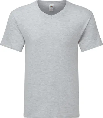 Produktbild von Fruit of the Loom Iconic 150 V-Neck T-Shirt Farbe: graumeliert Größe: 4XL